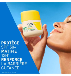 CeraVe – Fluide Invisible Toucher Sec SPF50+ Haute Protection visage, 50 ml