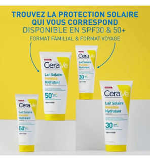 CeraVe – Lait Solaire Invisible Hydratant SPF50+ Haute Protection visage et corps, 177 ml