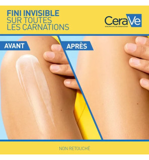 CeraVe – Lait Solaire Invisible Hydratant SPF50+ Haute Protection visage et corps, 177 ml