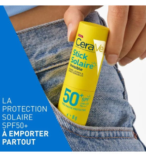 CeraVe – Stick Solaire Invisible SPF50+ Haute Protection visage et zones sensibles, 8 g