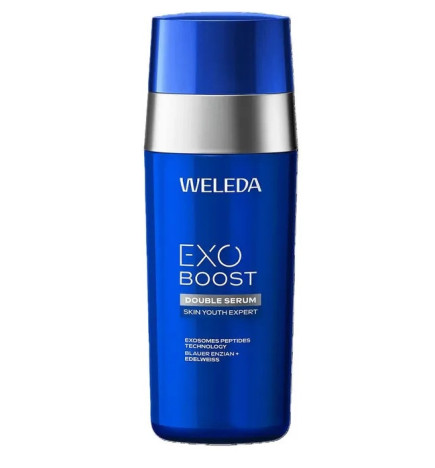 Weleda – Double Sérum EXO BOOST Gentiane Bleue & Edelweiss visage et cou, 30 ml