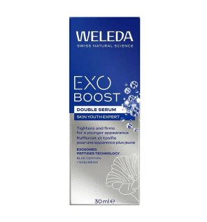 Weleda – Double Sérum EXO BOOST Gentiane Bleue & Edelweiss visage et cou, 30 ml