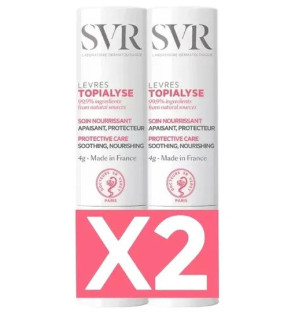 SVR – Topialyse Stick Lèvres Nourrissant Apaisant Protecteur, 2 x 4 g