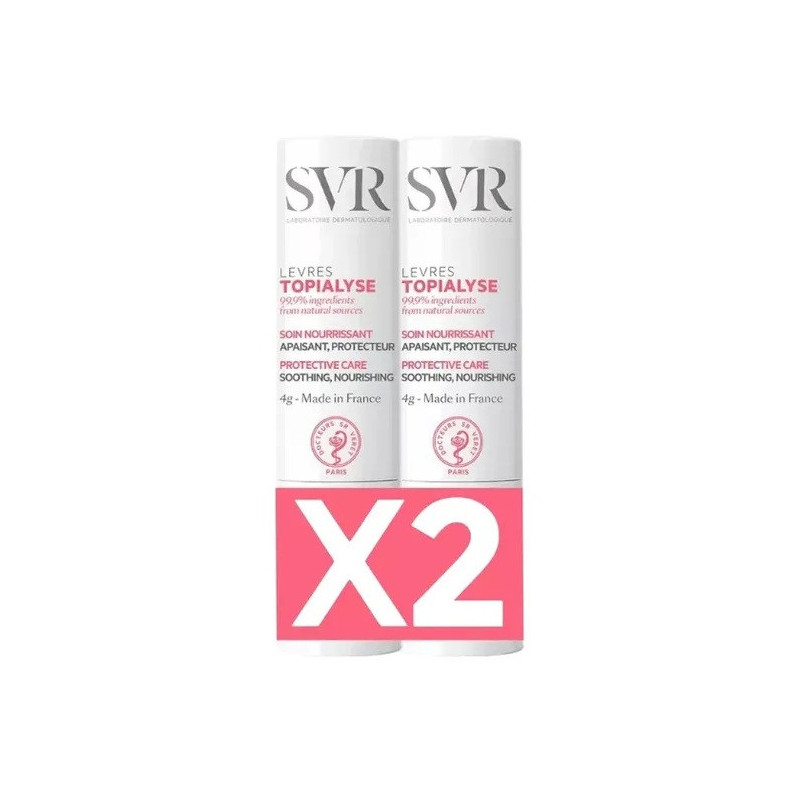 SVR – Topialyse Stick Lèvres Nourrissant Apaisant Protecteur, 2 x 4 g