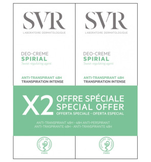 SVR – Spirial Déo-Crème Anti-Transpirant Intense 48H Lot 2 x 50 ml