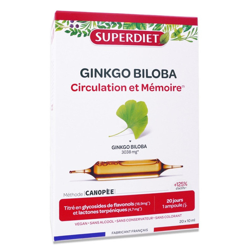 Superdiet – Ginkgo Biloba, 20 ampoules