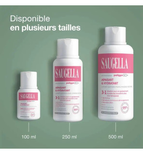 Saugella – Poligyn 50+ Soin Lavant Intime 3en1 Ménopause, 2 x 500 ml