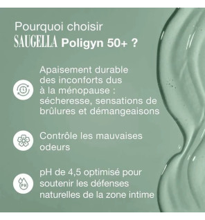Saugella – Poligyn 50+ Soin Lavant Intime 3en1 Ménopause, 2 x 500 ml