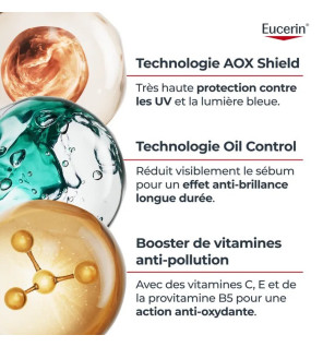 Eucerin – Oil Control Sérum Solaire Ultra-Léger SPF50+ Visage, 30 ml