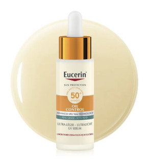 Eucerin – Oil Control Sérum Solaire Ultra-Léger SPF50+ Visage, 30 ml