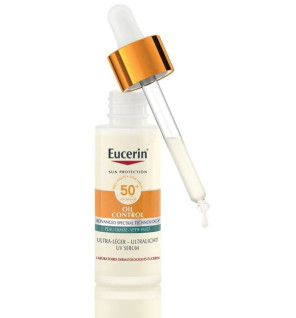 Eucerin – Oil Control Sérum Solaire Ultra-Léger SPF50+ Visage, 30 ml