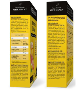 Herbesan – Complexe Vitalité Défenses Immunitaires, 20 ampoules de 10 ml