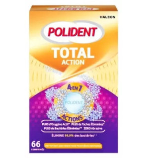 Polident Corega – Power Max Total Action 4en1 Nettoyant, 66 comprimés