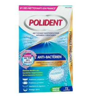 Polident Corega – Anti-Bactérien Nettoyant, 72 comprimés