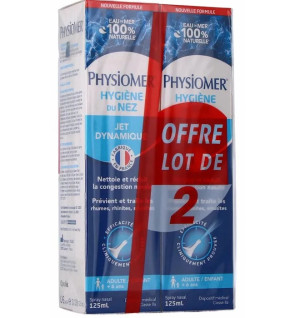 Physiomer – Spray Nasal Jet Dynamique Adultes et Enfants, 2 x 125 ml