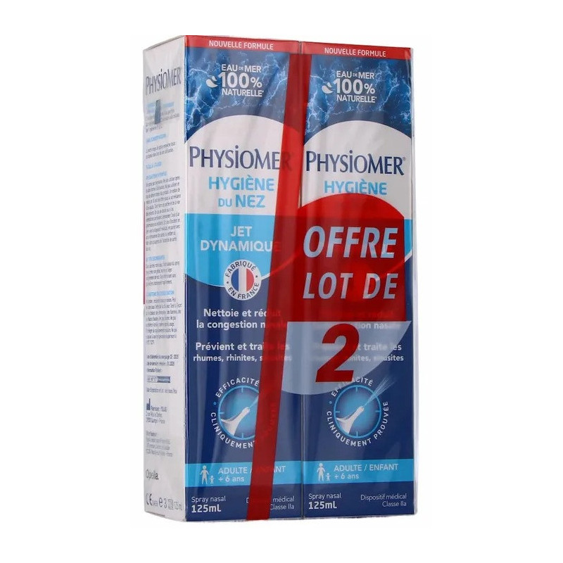 Physiomer – Spray Nasal Jet Dynamique Adultes et Enfants, 2 x 125 ml