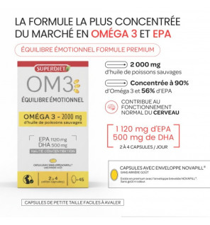 Superdiet – OM3 Équilibre Émotionnel, 60 capsules
