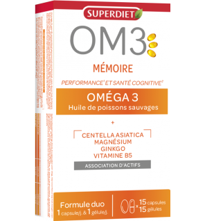 Superdiet – OM3 Mémoire, 15 capsules + 15 gélules