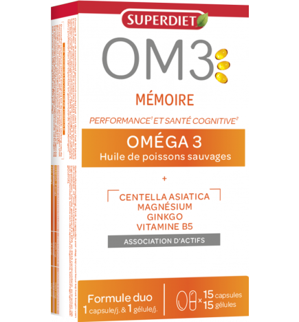 Superdiet – OM3 Mémoire, 15 capsules + 15 gélules
