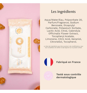 Musc Intime – La Précieuse Lingettes Intimes Amber Flower, 30 lingettes