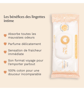 Musc Intime – La Précieuse Lingettes Intimes Amber Flower, 30 lingettes