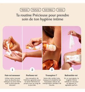 Musc Intime – La Précieuse Lingettes Intimes Amber Flower, 30 lingettes