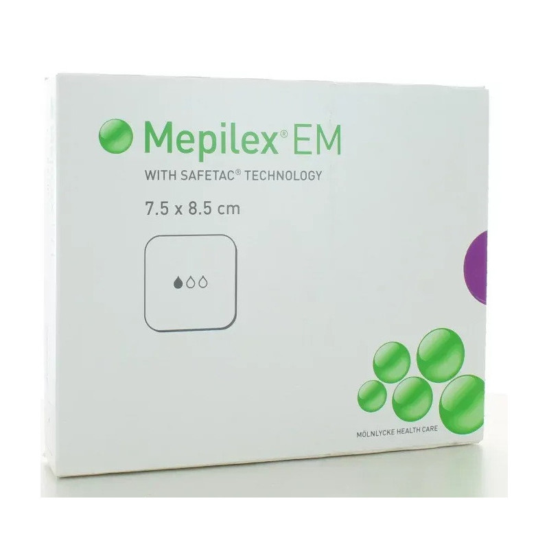 Mölnlycke – Mepilex EM Pansements 7,5 x 8,5 cm, 10 pièces Mölnlycke – Mepilex EM Pansements 7,5 x 8,5 cm, 10 pièces