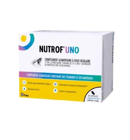 Laboratoires Théa – Nutrof Uno Complément Alimentaire à visée oculaire, 90 capsules