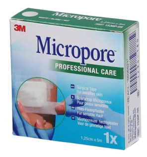 3M – Micropore Sparadrap microporeux, 5 m x 1,25 cm