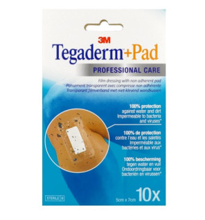 3M – Tegaderm + Pad Pansements avec compresse, 5 cm x 7 cm (boîte de 10)
