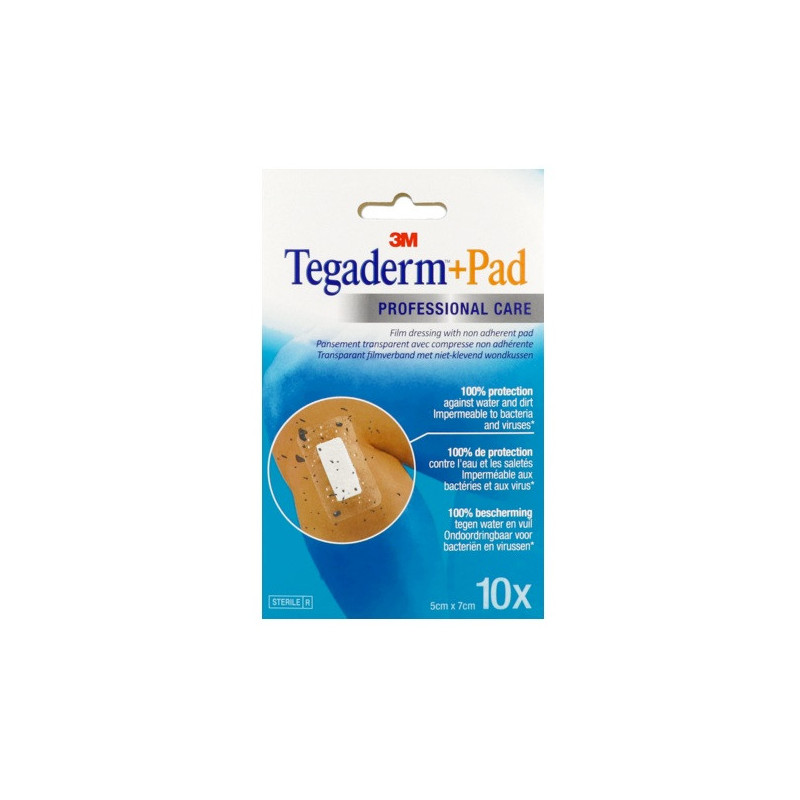 3M – Tegaderm + Pad Pansements avec compresse, 5 cm x 7 cm (boîte de 10) 3M – Tegaderm + Pad Pansements avec compresse, 5 cm x 7 cm (boîte de 10)