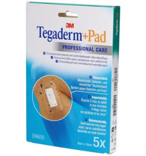 3M – Tegaderm + Pad Pansements stériles avec compresse, 9 cm x 10 cm (boîte de 5)