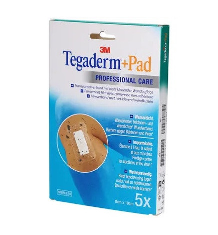 3M – Tegaderm + Pad Pansements stériles avec compresse, 9 cm x 10 cm (boîte de 5)