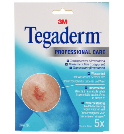 3M – Tegaderm Pansement film transparent étanche, 10 cm x 12 cm (boîte de 5)