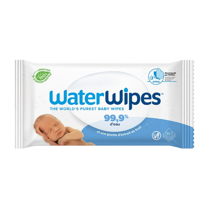 WaterWipes – Lingettes bébé 99,9% d’eau, 60 lingettes WaterWipes – Lingettes bébé 99,9% d’eau, 60 lingettes