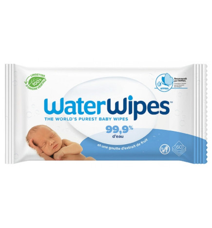 WaterWipes – Lingettes bébé 99,9% d’eau, 60 lingettes