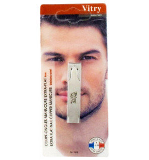 Vitry – Men Care coupe-ongles manucure extra-plat inox, 1 pièce