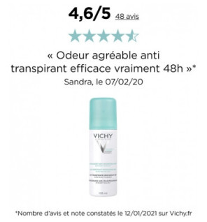 Vichy – Déodorant Anti-Transpirant Efficacité 48H, 125 ml