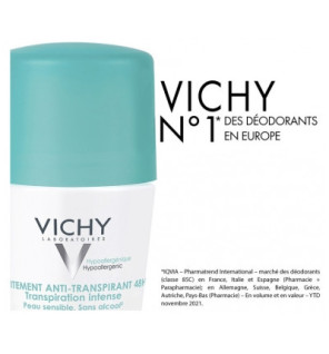 Vichy – Déodorant Anti-Transpirant 48H Roll-On, 50 ml
