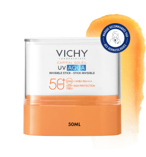 Vichy – Capital Soleil Stick UV-Aqua SPF50+ Visage et Lèvres, 1 stick