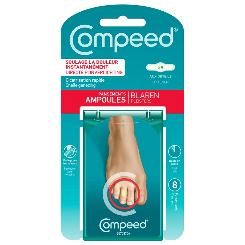 Compeed – Ampoules aux Orteils Pansements, 8 pansements Compeed – Ampoules aux Orteils Pansements, 8 pansements