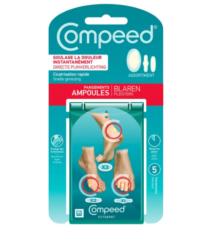 Compeed – Ampoules Assortiment Pansements, 5 pansements