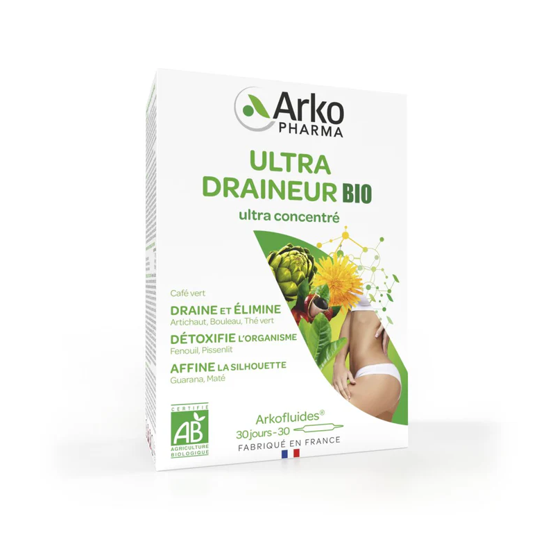 Arkopharma – Arkofluides Ultra Draineur Bio, 30 ampoules