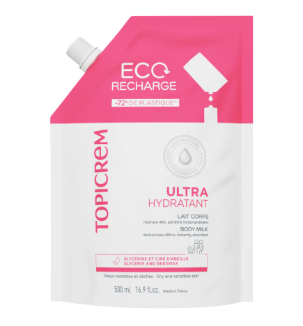 Topicrem – Ultra-hydratant Lait corps éco-recharge, 500 ml