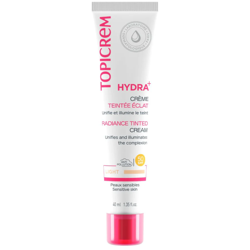 Topicrem – Hydra+ Crème teintée éclat SPF50 claire, 40 ml