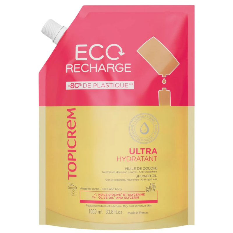 Topicrem – Ultra-hydratant Éco-recharge huile de douche, 1 L Topicrem – Ultra-hydratant Éco-recharge huile de douche, 1 L