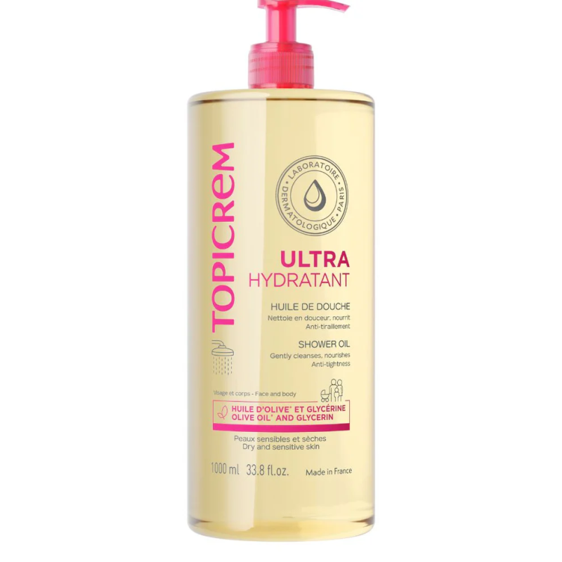 Topicrem – Ultra-hydratant Huile de douche, 1 L