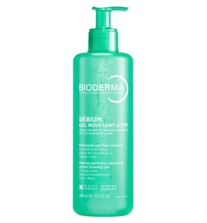 Bioderma – Sébium Gel moussant actif Peaux à tendance acnéique, 400 ml
