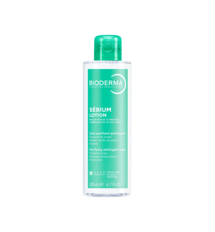 Bioderma – Sébium Lotion Soin purifiant astringent visage peaux mixtes à grasses, 200 ml