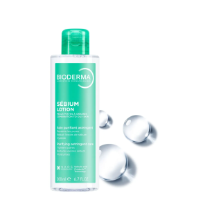 Bioderma – Sébium Lotion Soin purifiant astringent visage peaux mixtes à grasses, 200 ml